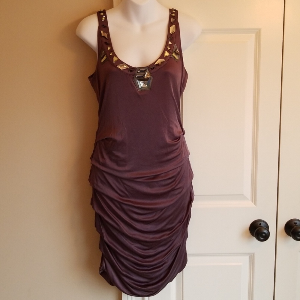 Tank Dress jewel neck with ruching